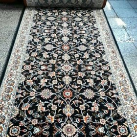 تصویر فرش کناره افشان سورمه ای سایز 3×1.30 