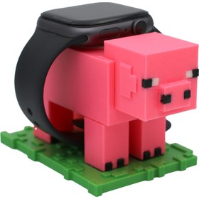 تصویر پایه شارژ Toylab مدل Minecraft Pig مناسب برای همه سری های اپل واچ 