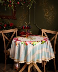 تصویر رومیزی گرد قطر 150 رزین تاژ طرح یلدا 