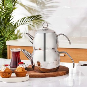 تصویر کتری قوری کاراجا مدل KARACA Belinay Karaca Belinay Midi Metal Teapot Set