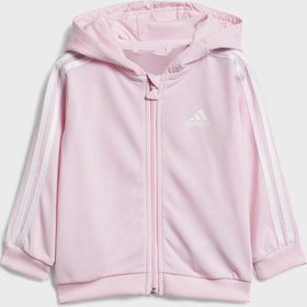 تصویر ست ورزشی براق 3 خطی نوزادی برند Adidas Infant 3 Stripes Shiny Tracksuit