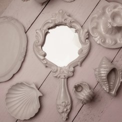 تصویر آینه دستی صدفی 