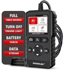 تصویر دیاگ خودرو OB2 مدل YA200 برند KINGBOLEN KINGBOLEN YA200 OBD2 Scanner, Car OBD2 Code Reader Check Engine Light, Car Scanner OBDII Full Functions with Voltage Test OBD2 Scanner Diagnostic Tool for All OBDII CAN Protocol Cars Since 1996