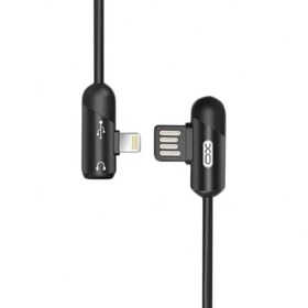 تصویر کابل شارژ و مبدل صدای لایتنینگ ایکس‌او به طول یک متر XO Lightning audio cable NB38 