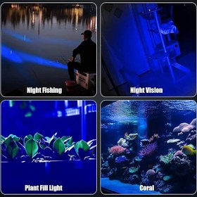 تصویر چراغ قوه آبی 450nm UV 