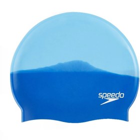 تصویر کلاه شنا آبی مردانه و زنانه 8 استخوان سیلیکون اورجینال اسپیدو SPEEDO 