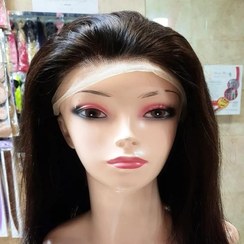 تصویر کلاه گیس زنانه با موی ۱۰۰ درصد طبیعی سایز ۱۸ اینچ 