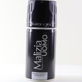 تصویر اسپری مالیزیا یومو مدل بلک اند وایلد Malizia Uomo Black Wild Spray 150ml رایحه اسپرت 