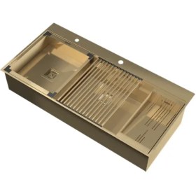 تصویر سینک ظرفشویی دست ساز تک لگن طلایی رامون مدل RS 208 