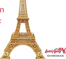 تصویر برج ایفل برای کار با چوب|فایل آماده 95 سانتی Cdr|وکتورسرا 