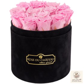 تصویر Pale Pink Eternal Roses in Black Flocked Box | کد: ZNB-1IWA 