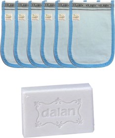 تصویر لوازم حمام نازک آبی 6 عددی + صابون طبیعی حمام دالان سلطان 200 گرم برند kelebek - invalid brand Hamam Thin Bath Washcloth Standard Blue 6 Pieces + Dalan Sultan Hamam Natural Bath Soap 200 gr