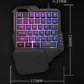 تصویر G92 One-Handed Gaming Keyboard RGB Backlit Portable Mini Gaming Keypad Ergonomic Game Controller for PC PS4 Xbox Gamer 