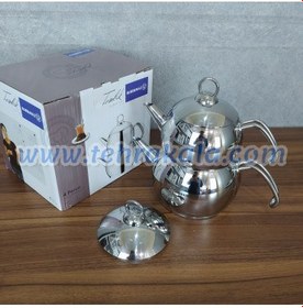 تصویر کتری و قوری کرکماز مدل Tombik کد A104 Korkmaz Tombik A104 Teapot And Kettle Set