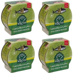 تصویر کنسرو ماهی تن در روغن زیتون گیلانی -180 گرم بسته 4 عددی 