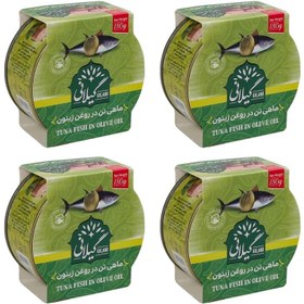 تصویر کنسرو ماهی تن در روغن زیتون گیلانی -180 گرم بسته 4 عددی 