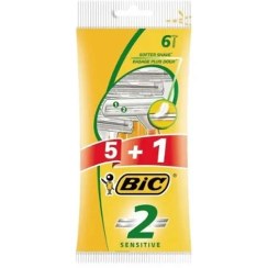 تصویر خودتراش بیک 2 لبه بسته 6 عددی ضد حساسیت 