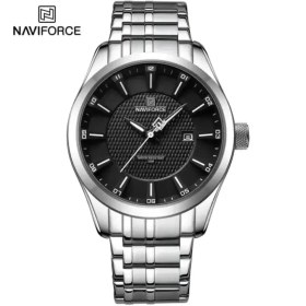 تصویر ساعت مردانه نیوی فورس مدل8032 - نقره ای صفحه سبز NAVIFORCE 8032