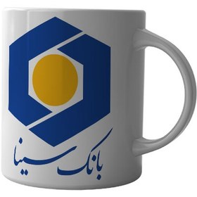 تصویر ماگ چاپلینو با طرح آرم بانک سینا – M147 Chaplino mug with Bank Sina logo design