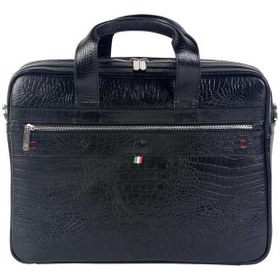 تصویر کیف اداری مشکی چرم بارز Charm Barez مدل DL74.KO 