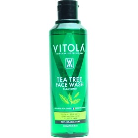 تصویر ژل شستشوی صورت درخت چای (تی تری) ویتولا مناسب پوست چرب و مختلط Vitola Tea Tree Face Wash