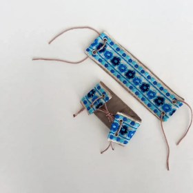 تصویر مچ بند کتان گلدوزی 