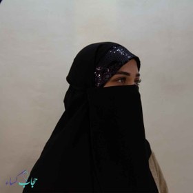تصویر پوشیه نقاب عربی مشکی 