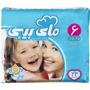 تصویر پوشک کودک مای بیبی سایز ۶ بسته ۲۴ عددی با عصاره بابونه 