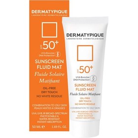 تصویر کرم ضدآفتاب بی رنگ درماتیپیک Spf50 مناسب پوست چرب حجم 50 میلی لیتر 