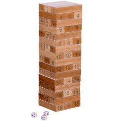 تصویر بازی فکری جنگا(برج هیجان)مدل سه کاره با چوب MDF The Jenga Intellectual Game