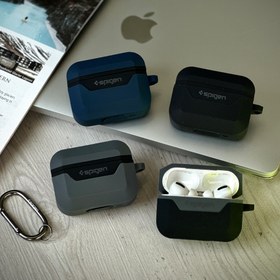 تصویر کاور ایرپاد سیلیکونی ضدضربه اسپیگن مدل DuraPro Silicone Airpods case spigen model DuraPro