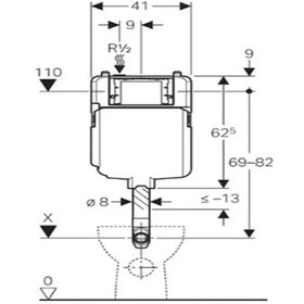 تصویر فلاش تانک توکار زمینی سیگما گبریت GEBERIT مدل Alpha 8 cm کد KGE1004 Geberit Alpha concealed cistern