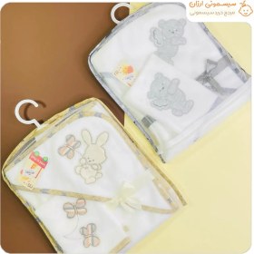 تصویر حوله کلاه دار دو تیکه 