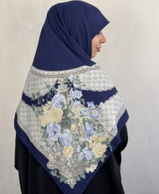 تصویر روسری کشمیر گوچی وارداتی رنگ سورمه ای 