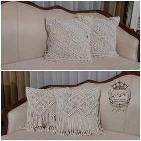 تصویر کوسن مکرومه 