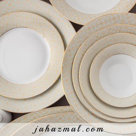 تصویر سرویس چینی زرین 6 نفره غذاخوری آناهید (35 پارچه) Zarin Iran Shahrzad Anahid 35 Pieces FDC Dinnerware Set