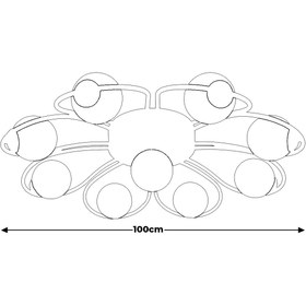 تصویر لوستر نه شعله سقفی آرام سری A8۱۶/۹/WT 