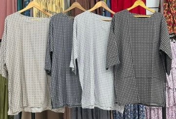 تصویر تونیک قد ۷۵ -سایز فری ۴۴تا ۵۲ پارچه نخی بدون رنگ رفت و شسته شده 