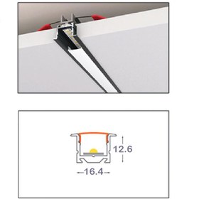 تصویر چراغ خطی توکار 16 میل گیره دار کد LTG _ 16 LINEAR LIGHT LTG _ 16