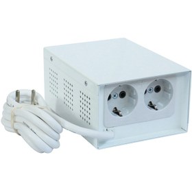 تصویر محافظ برق نیکولا فلزی ارت دار۲متری 2-socket metal electrical protector with ground connection