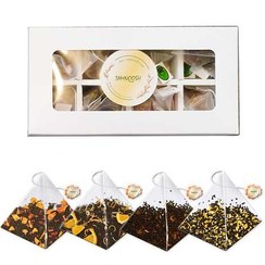 تصویر پک چای سیاه متنوع تیبگ هرمی 