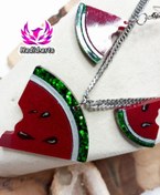 تصویر ست گردنبند هندونه ای یلدا 