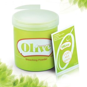 تصویر پودر دکلره سفید الیو مدل Bleaching حجم 500 گرم olive Bleaching powder