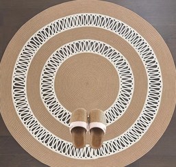 تصویر پادری گرد مدل خورشید 2 رنگ - صورتی/شیری / قطر ۶۰ 