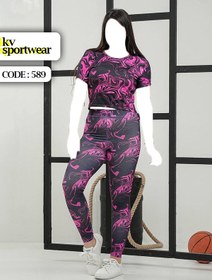 تصویر ست کراپ لگ ورزشی زنانه کد 0013 womens sports crop leg set code 0013