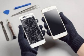 تصویر تعویض گلس السیدی ایفون 6 / chenge glass iphone 6 