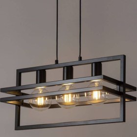 تصویر لوستر مدرن A197 - مشکی_طلایی / تک شعله 