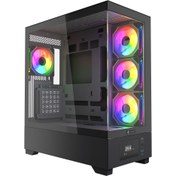 تصویر کیس کامپیوتر لاجی کی C674B ARGB Mid Tower مشکی LogiKey C674B ARGB Mid Tower Computer Case
