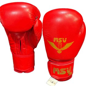 تصویر دستکش بوکس حرفه‌ای سرگِرد چرم گاومیش MSV 