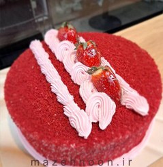 تصویر کیک تولد ردولوت با فیلینگ شاتوت 